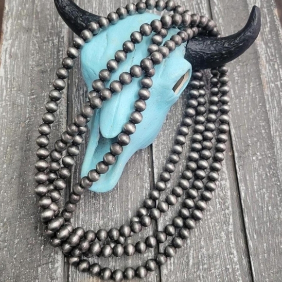 60 Inch Faux Navajo Pearl Necklace Western Boho - Picture 6 of 7